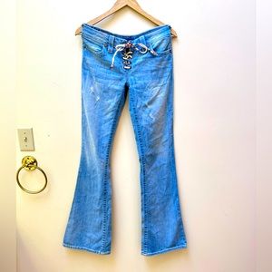 True Religion Bobby lace up  boho rare size 28